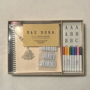 5/$15💥 Rae Dunn DIY Sketchbook Kit Set Journal Markers Bookmark Tassel Stickers